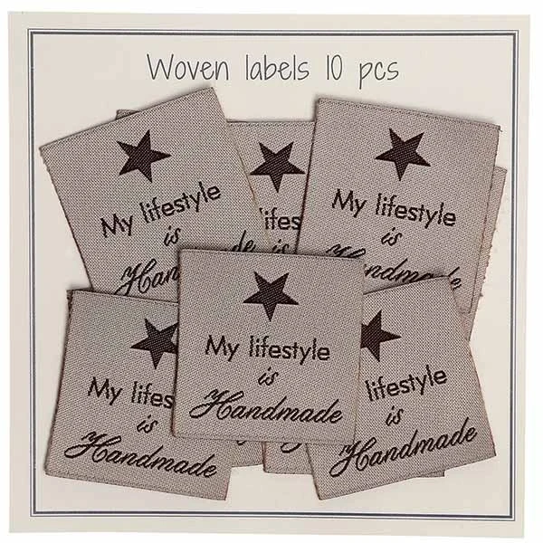 Go Handmade Vævet Label, My lifestyle is Handmade, 33 x 30 mm, 10 stk